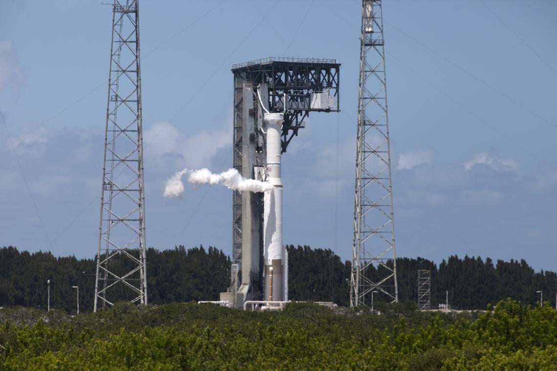 OSIRIS-REx, your ride is here: The booster and Centaur upper stage of a United Launch Alliance Atlas V vent gaseous propellant during a “wet dress rehearsal” test at Space Launch Complex 41 at Florida’s Cape Canaveral Air Force Station. OSIRIS-REx, your ride is here: The booster and Centaur upper stage of a United Launch Alliance Atlas V vent gaseous propellant during a “wet dress rehearsal” test at Space Launch Complex 41 at Florida’s Cape Canaveral Air Force Station.